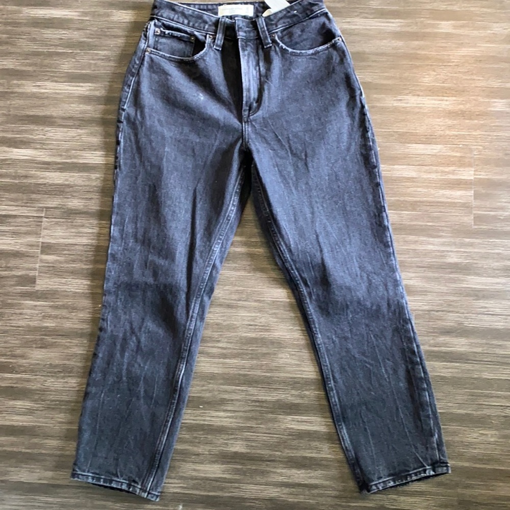 The mom high rise curve love dark grey jeans